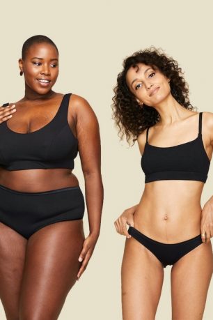 4 models wearing organic underwear from Knickey.